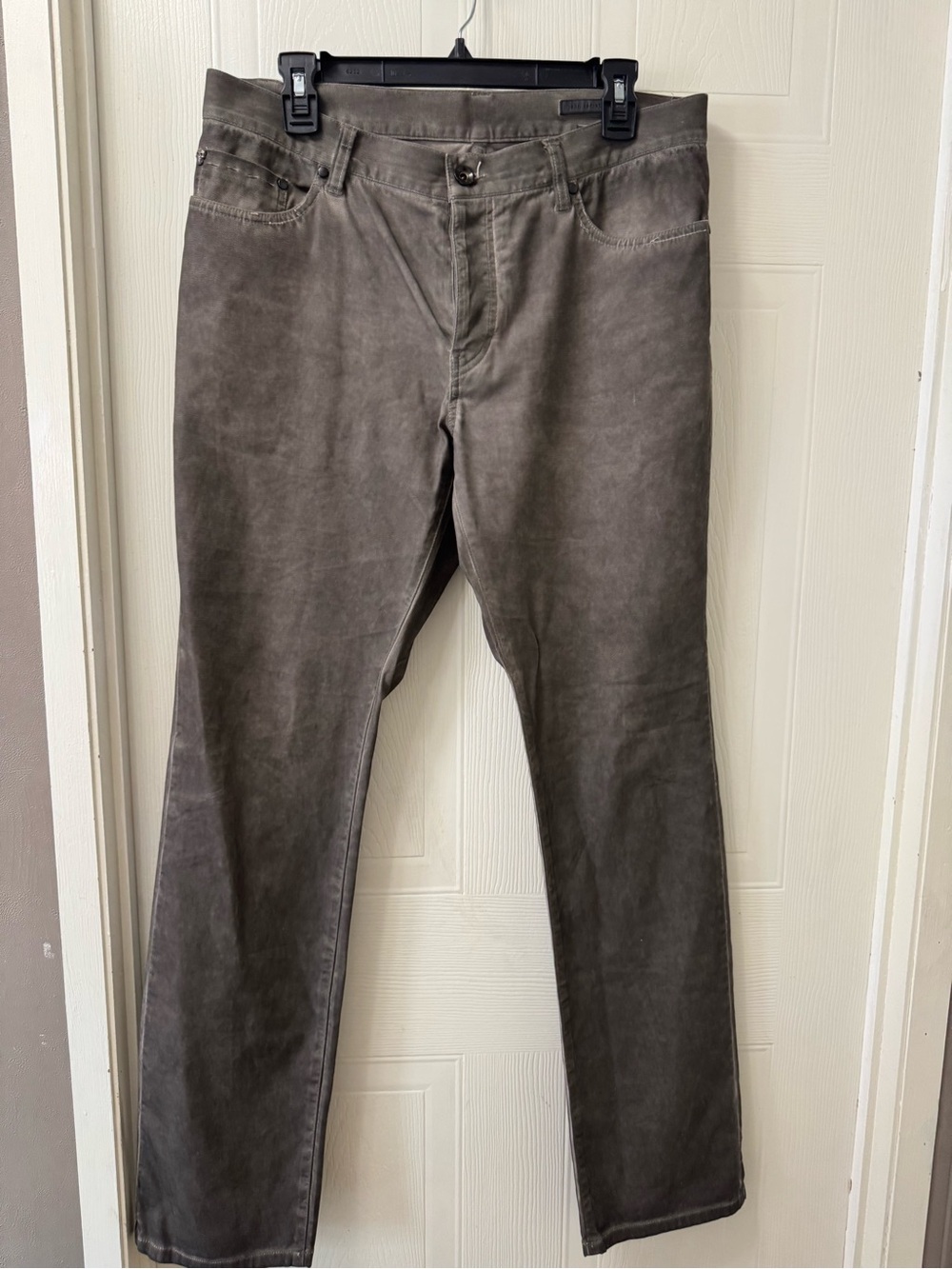 John Varvatos Men's Corduroy Pants in Charcoal Brown